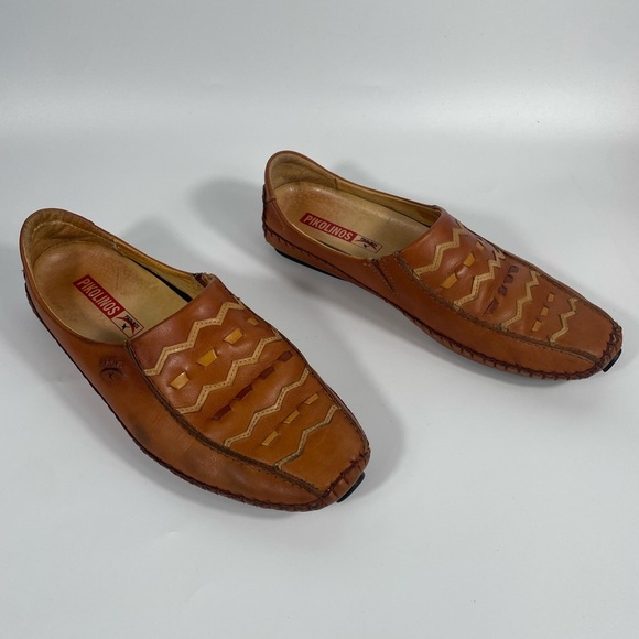 Women's Pikolinos Leather Driving Loafers Moccasins Aztec Western Festival 40 - Picture 1 of 13
